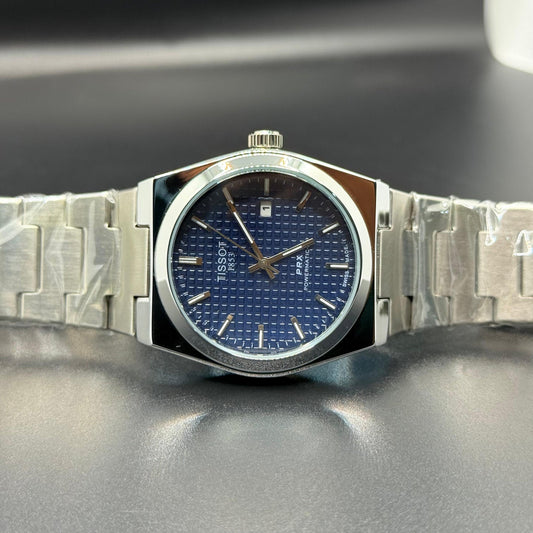 TISSOT PRR blue dial with silver chain