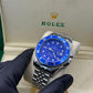 Rolex submariner silver with blue rotating dial with date