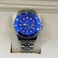 Rolex submariner silver with blue rotating dial with date